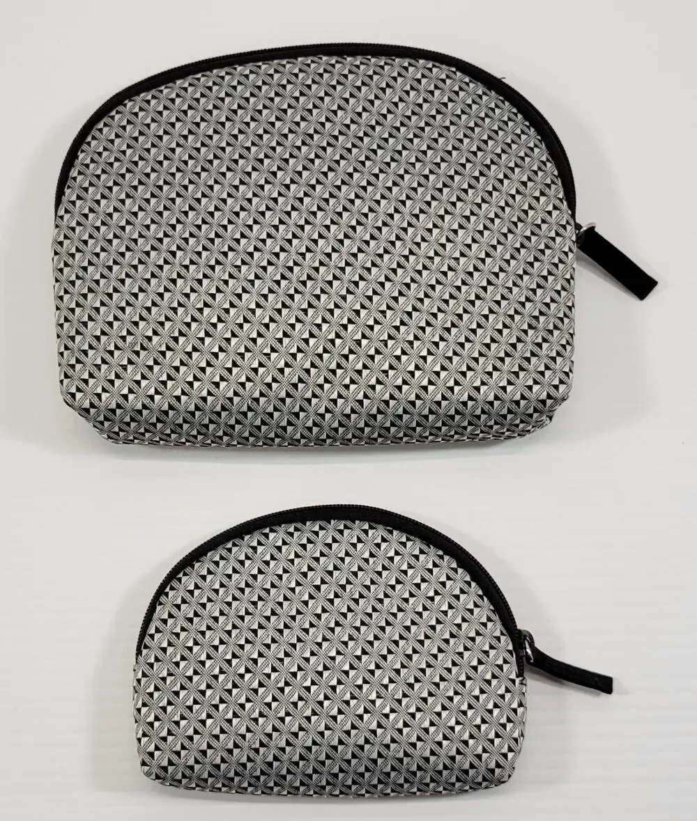 LL) Pair Nesting Fabric Zipper Makeup Travel Fashion Shell Pouch Bags